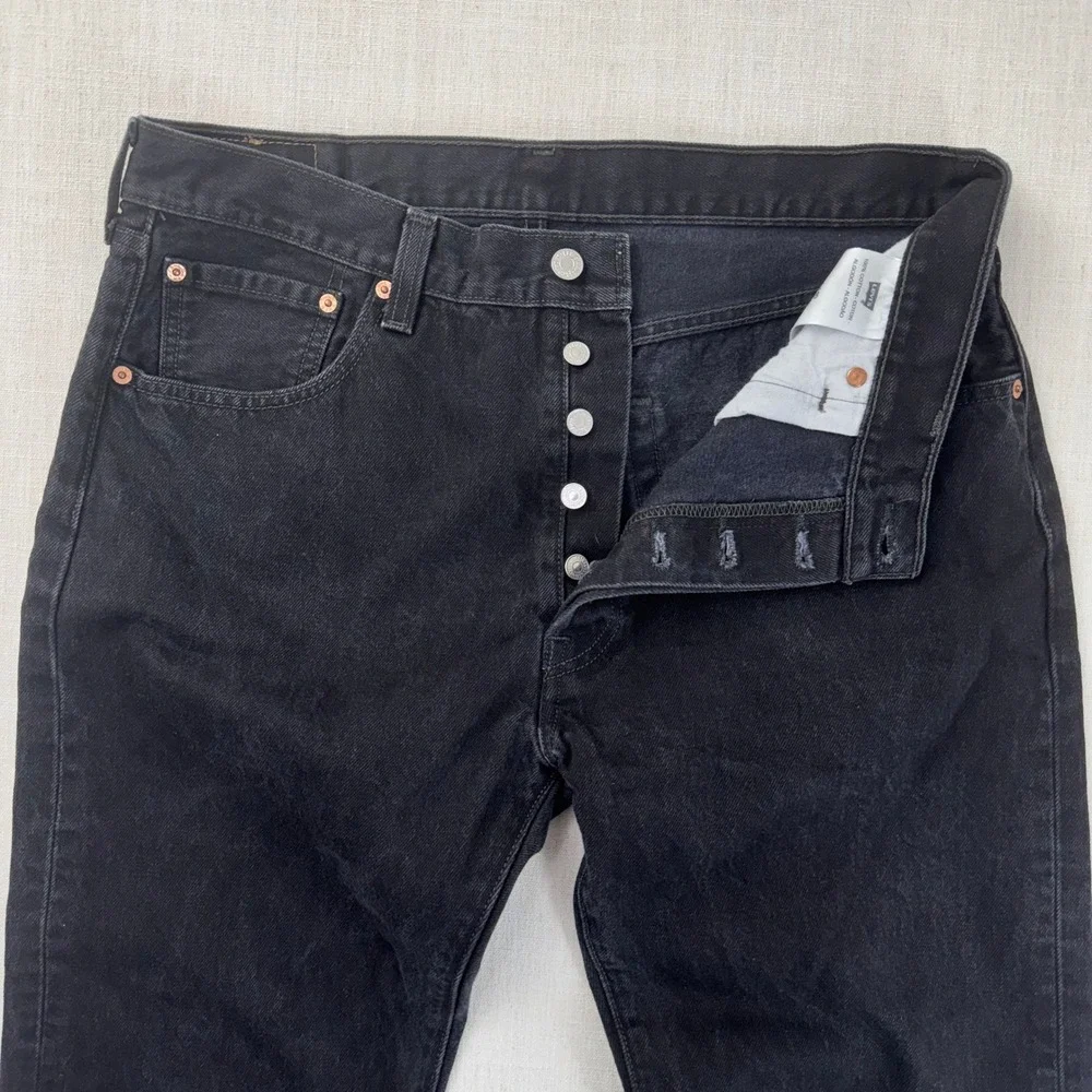 Levi's 501‎ Original Fit Black Jeans Men's 36x32 Button Fly 100% Cotton
